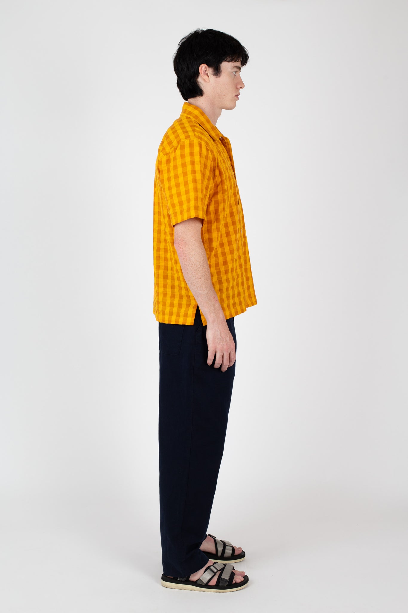 Box Shirt SS, Marigold Check