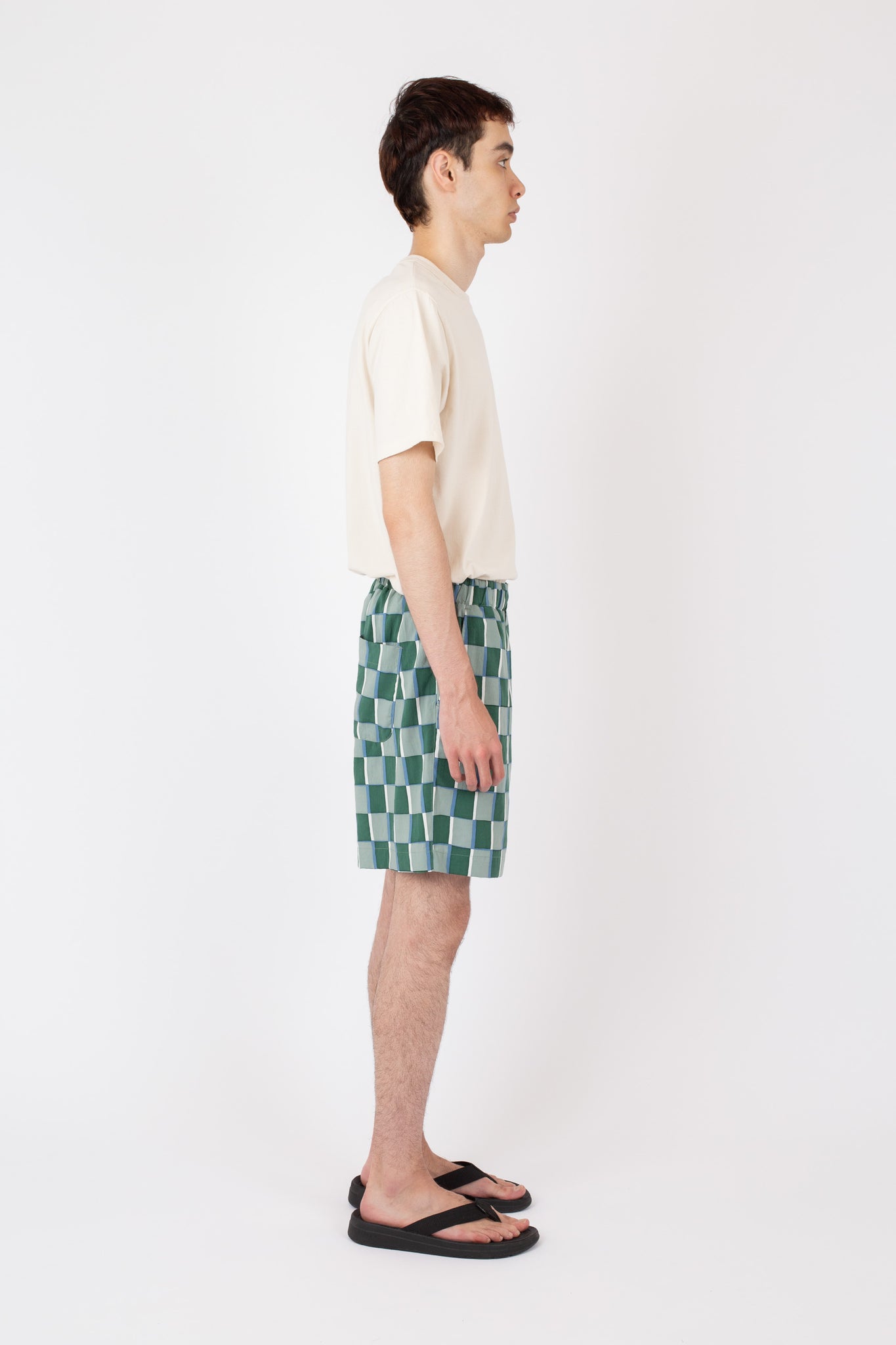 Easy Short, Checkerboard, Sage