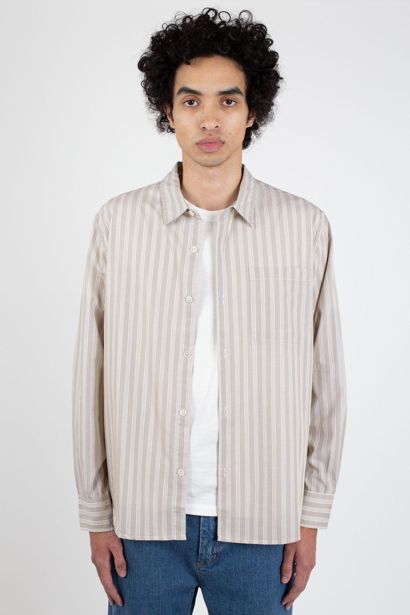 Men's Super Shirt, Green Stripe