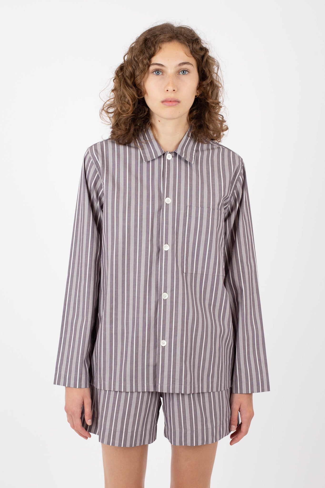 Women's Box Shirt LS, Stripe
