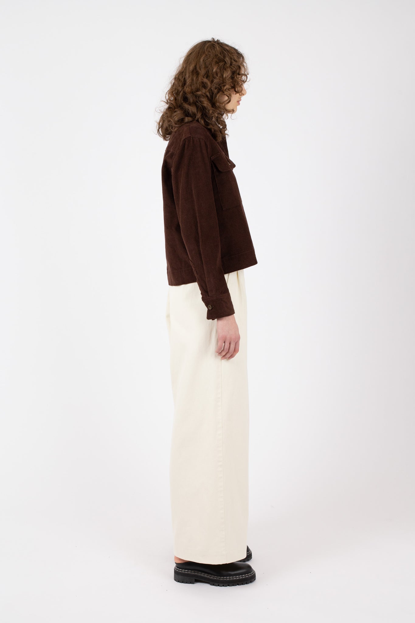 Cropped Corduroy Blouson, Cocoa
