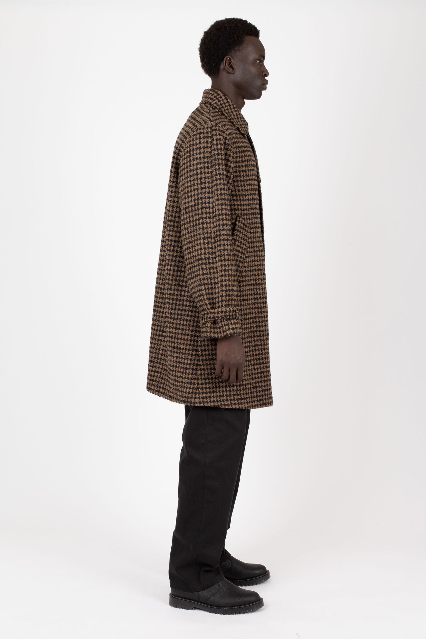 Houndstooth Wool Coat