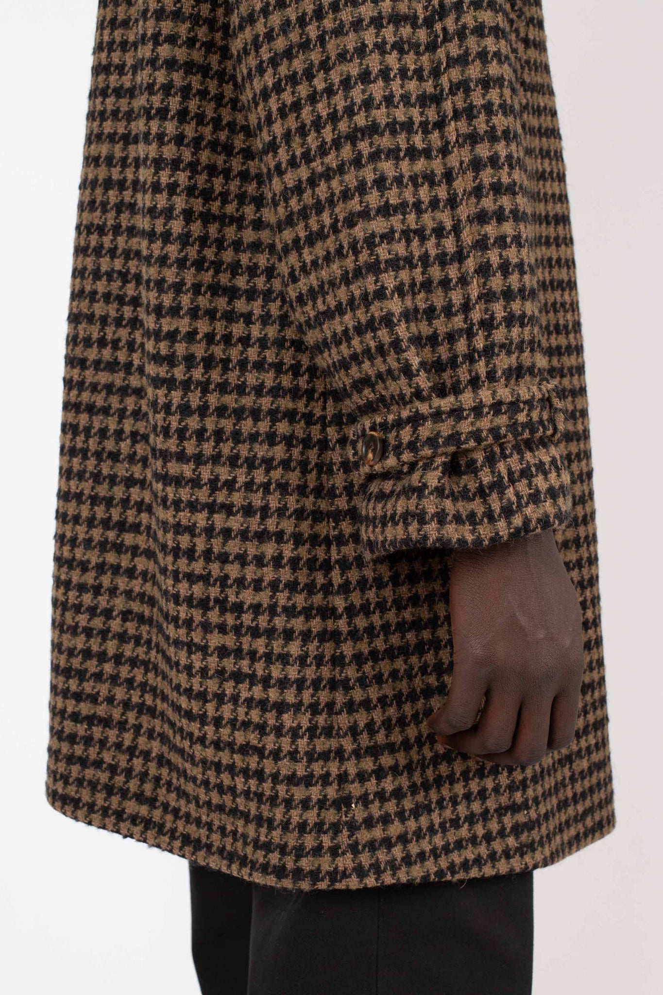 Houndstooth Wool Coat