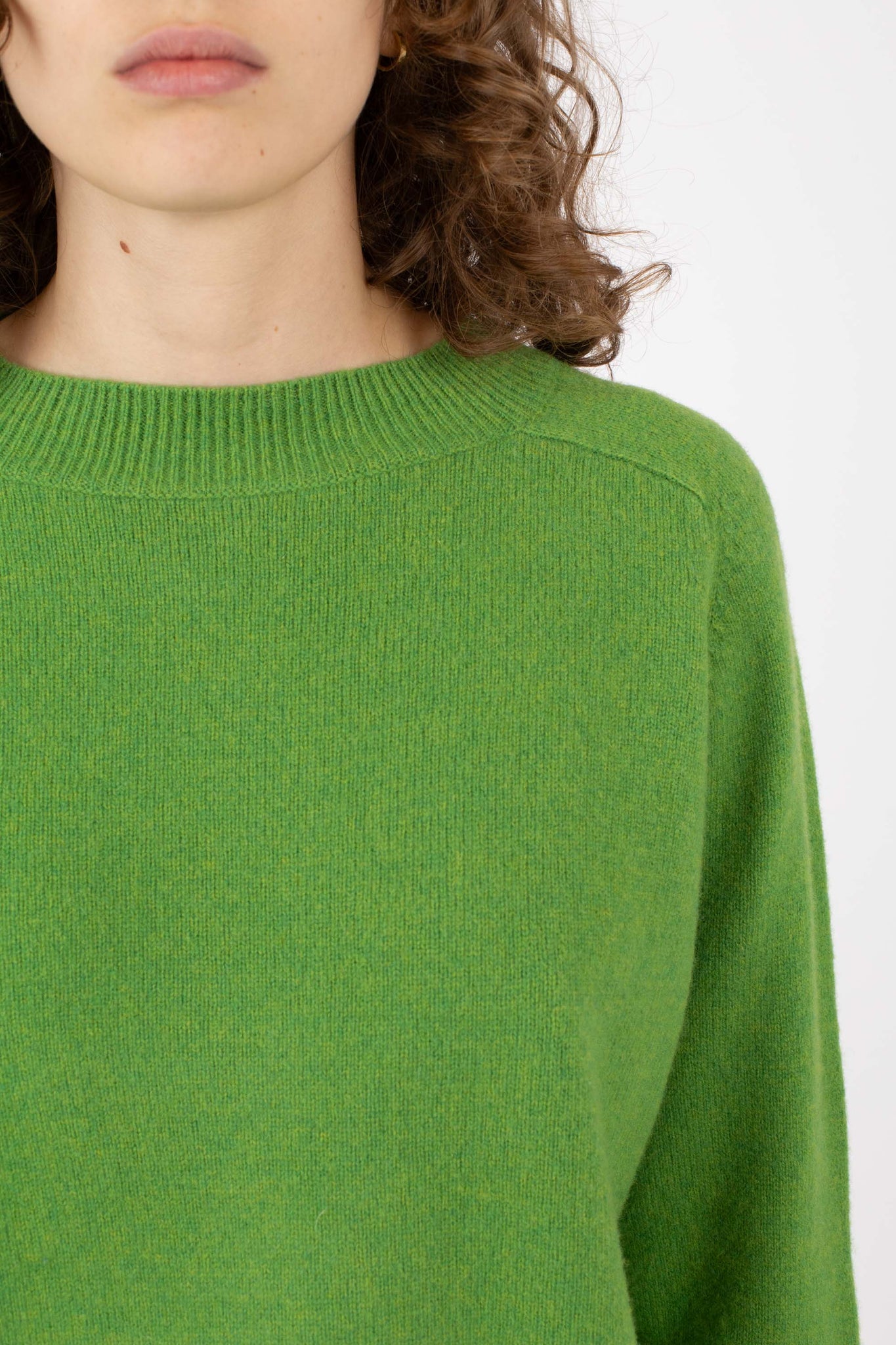 Cropped Merino Saddle Neck, Cactus