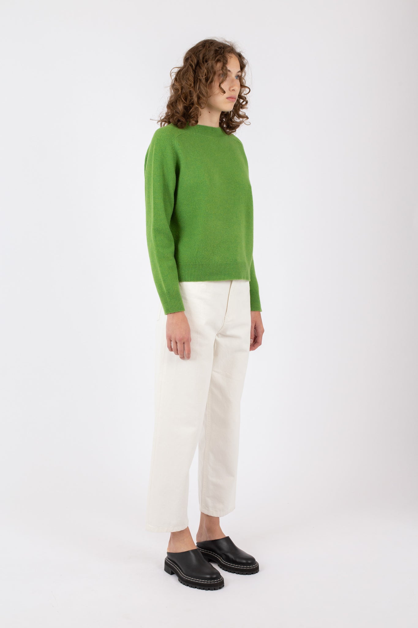 Cropped Merino Saddle Neck, Cactus