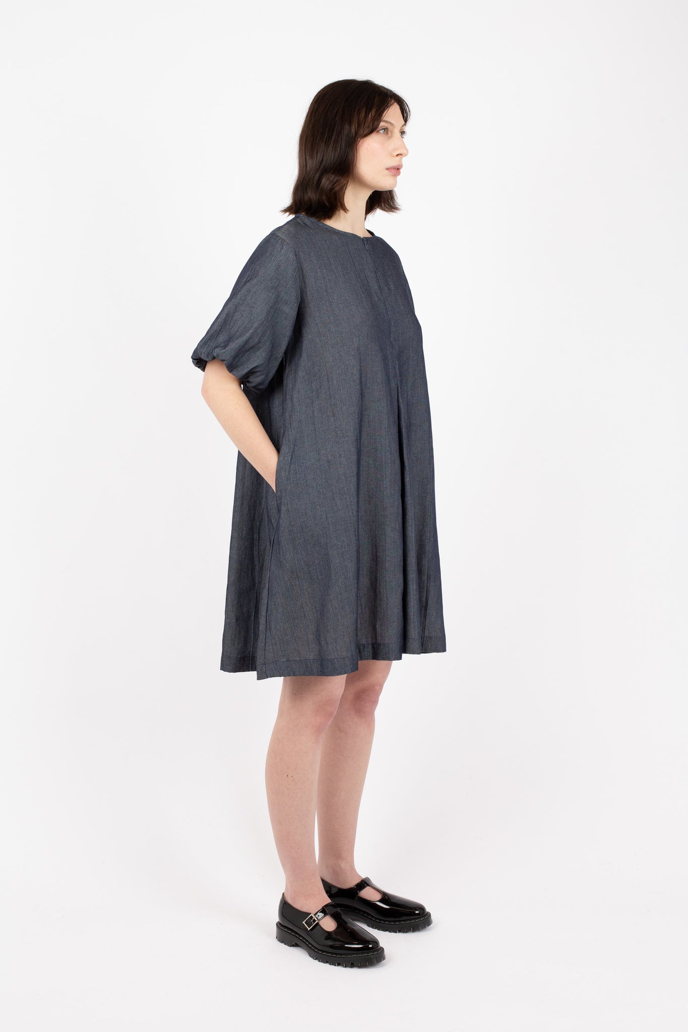 Chambray Trapeze Dress