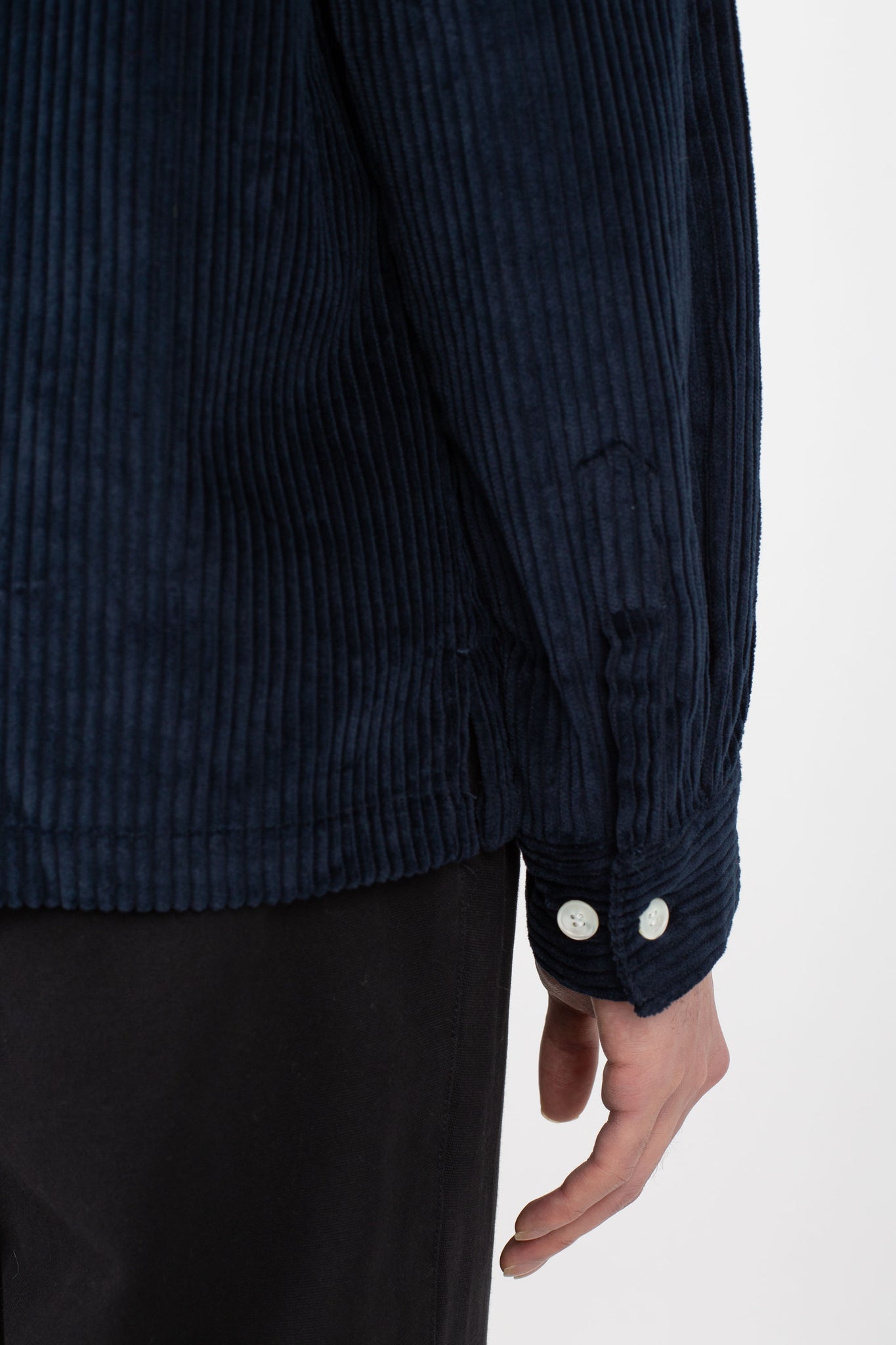 Zip Shirt, Jumbo Cord, Navy