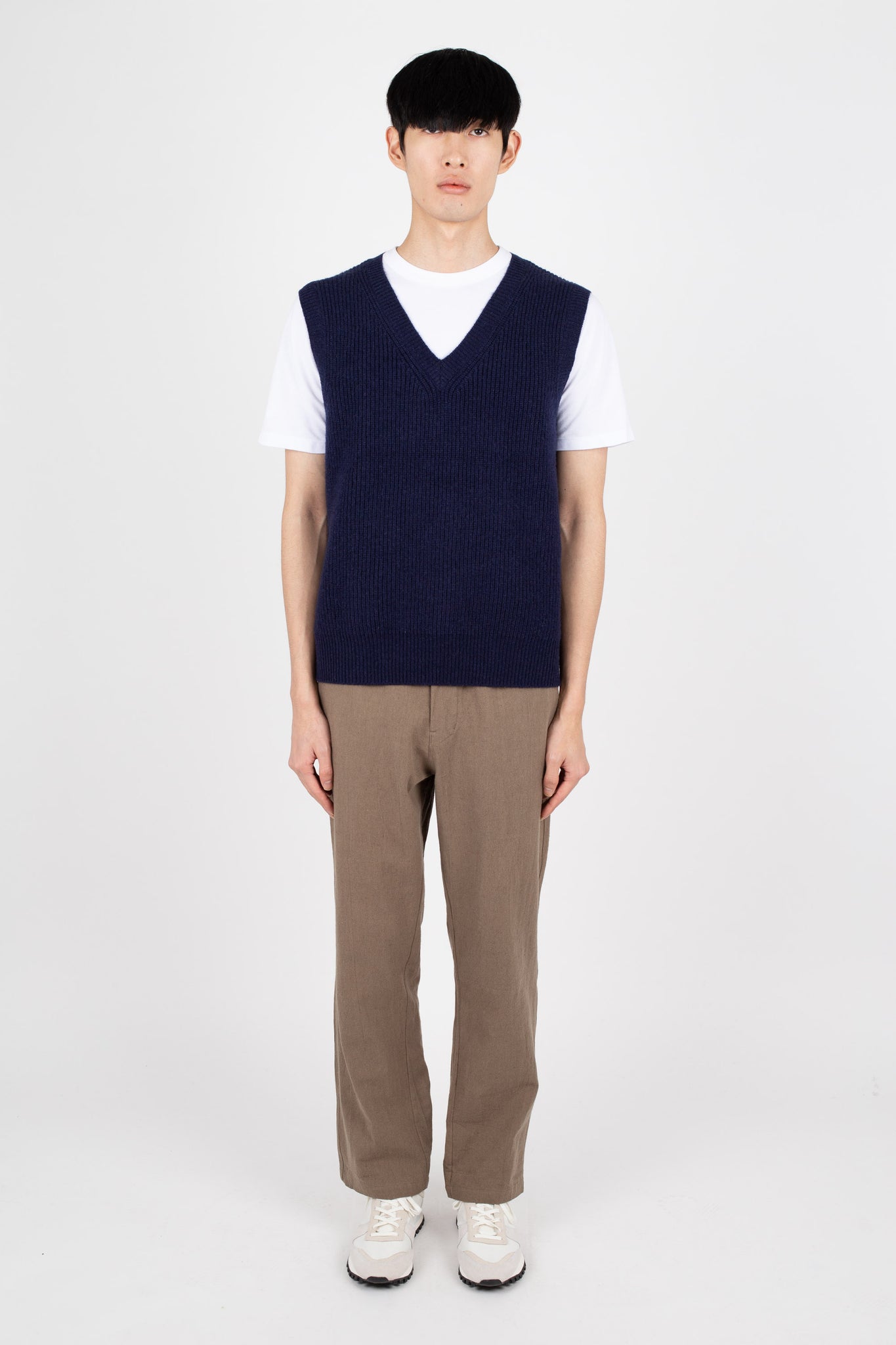 Fisherman Rib Vest, Navy