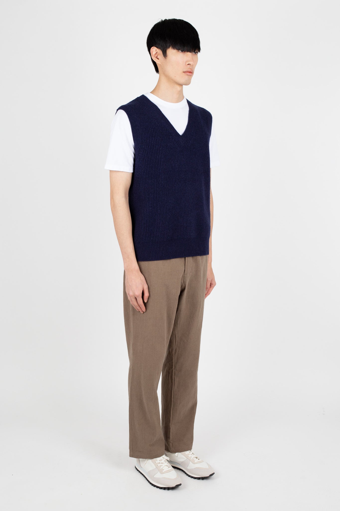 Fisherman Rib Vest, Navy