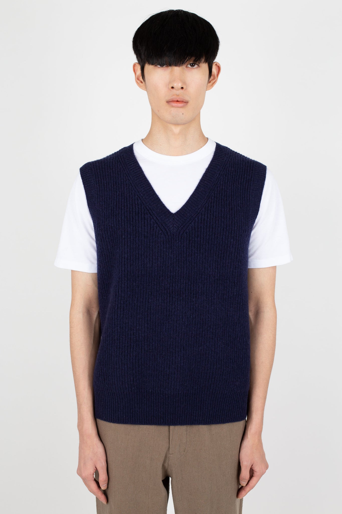 Fisherman Rib Vest, Navy