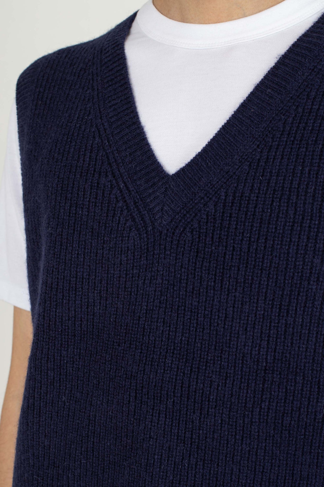 Fisherman Rib Vest, Navy