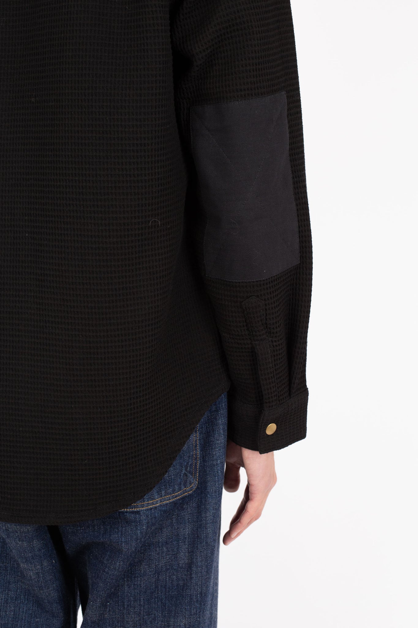 Waffle Overshirt, Black