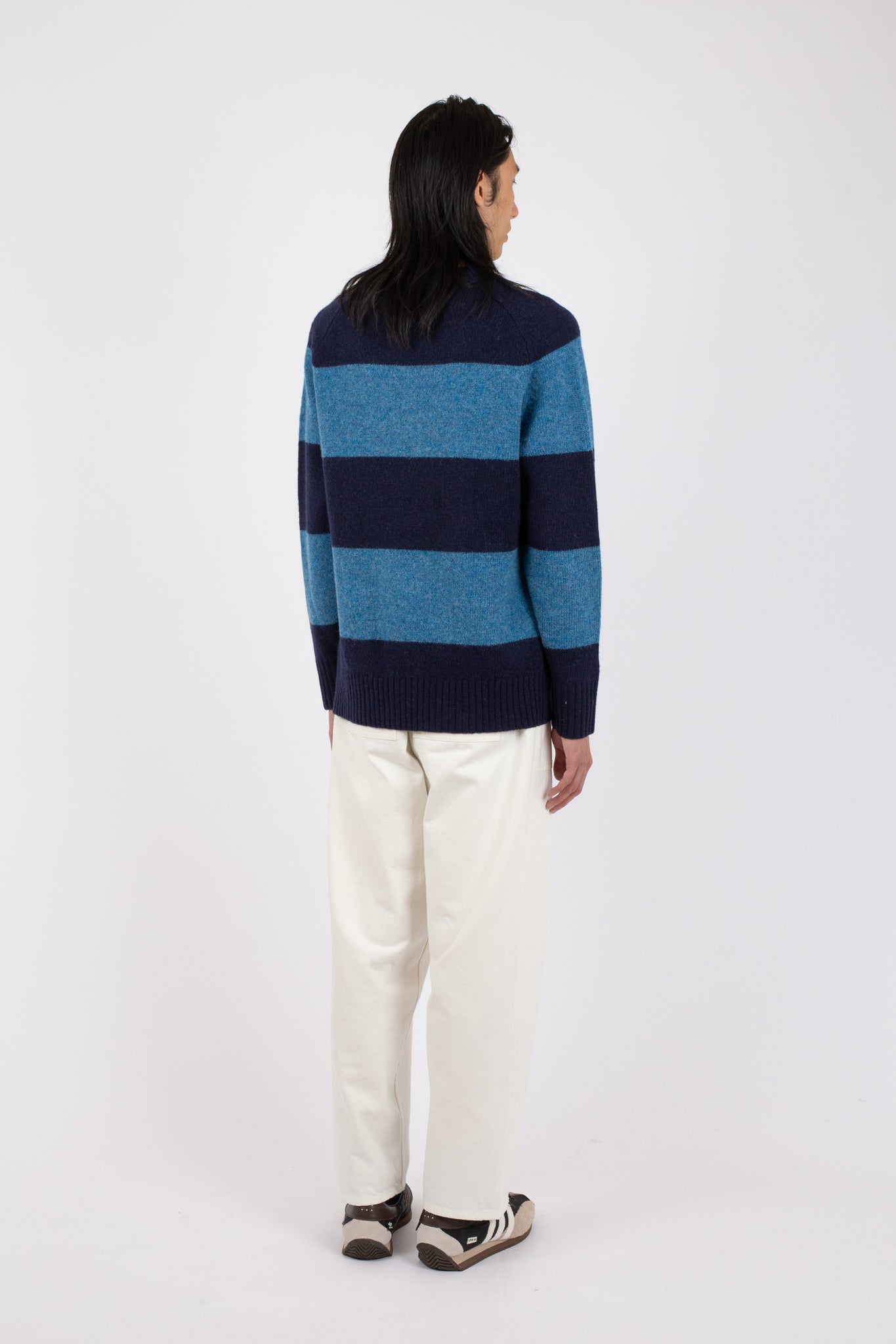 Fisherman Stripe Crew, Navy / Sky