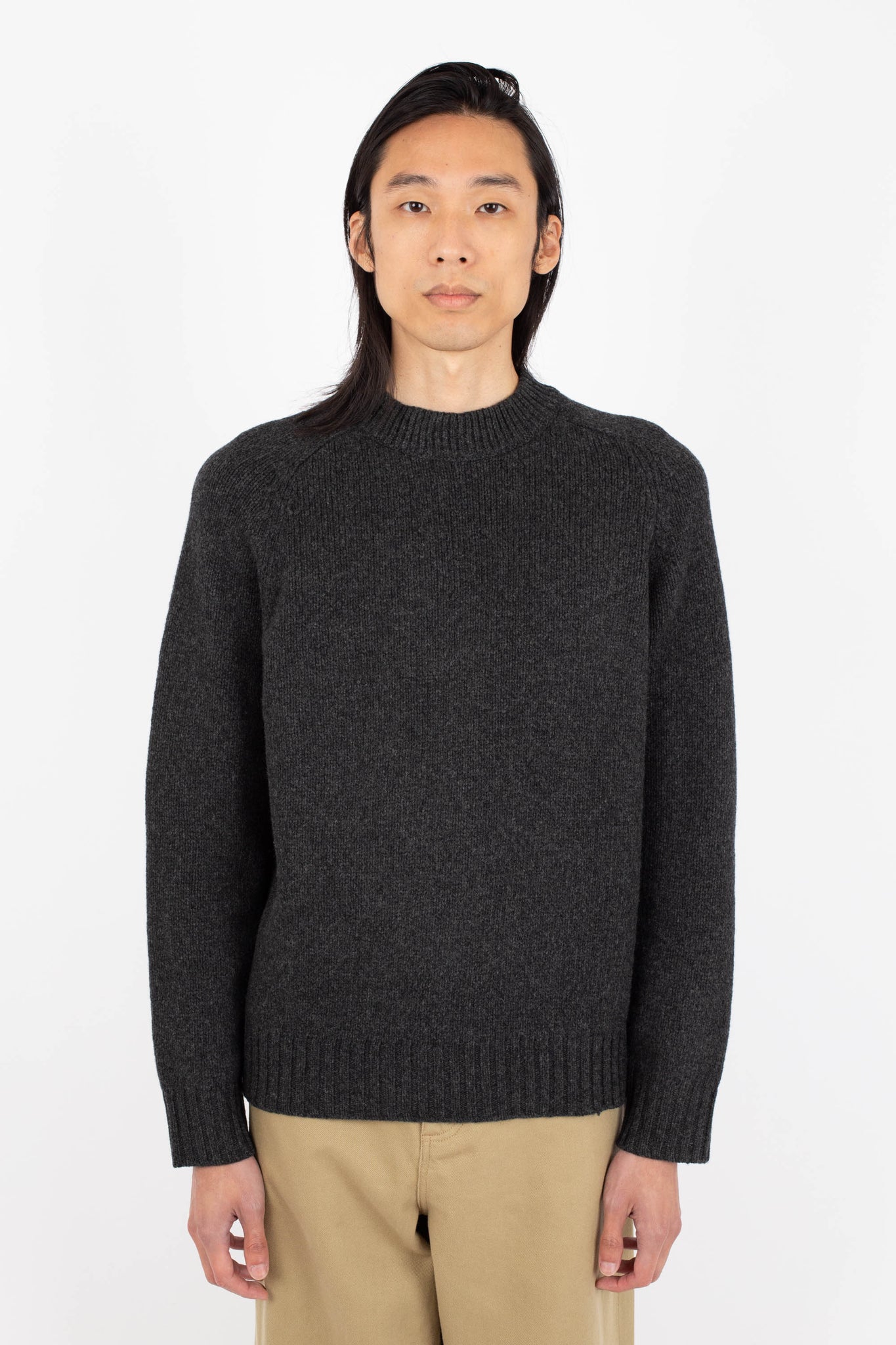 Chunky Crew Knit, Charcoal