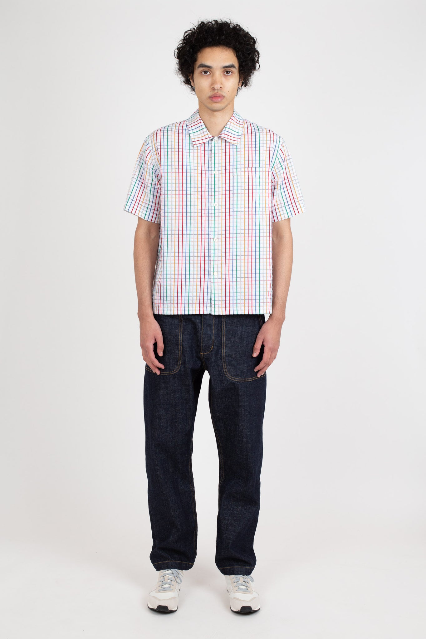 Box Shirt Short Sleeve, Multi Check