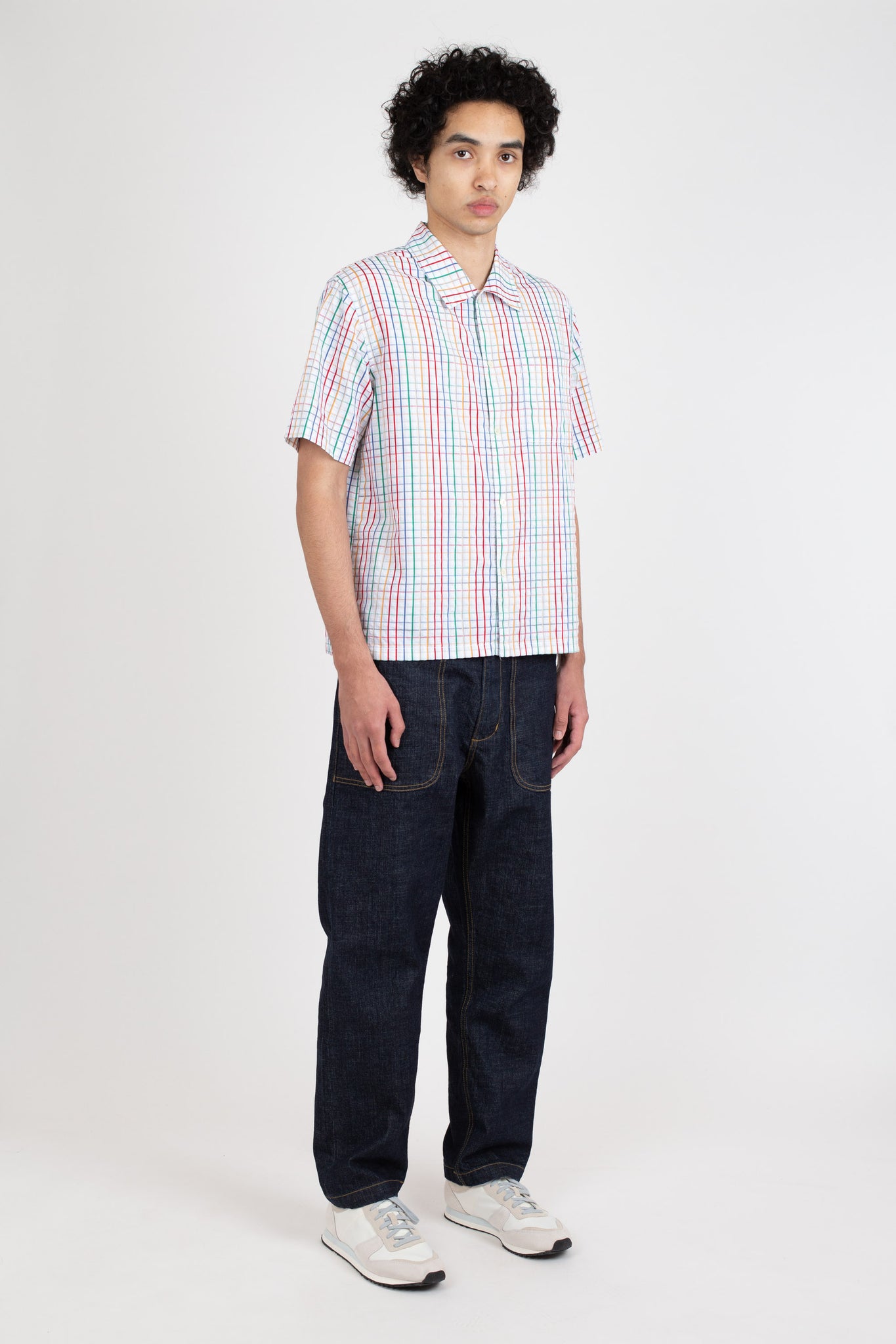 Box Shirt Short Sleeve, Multi Check