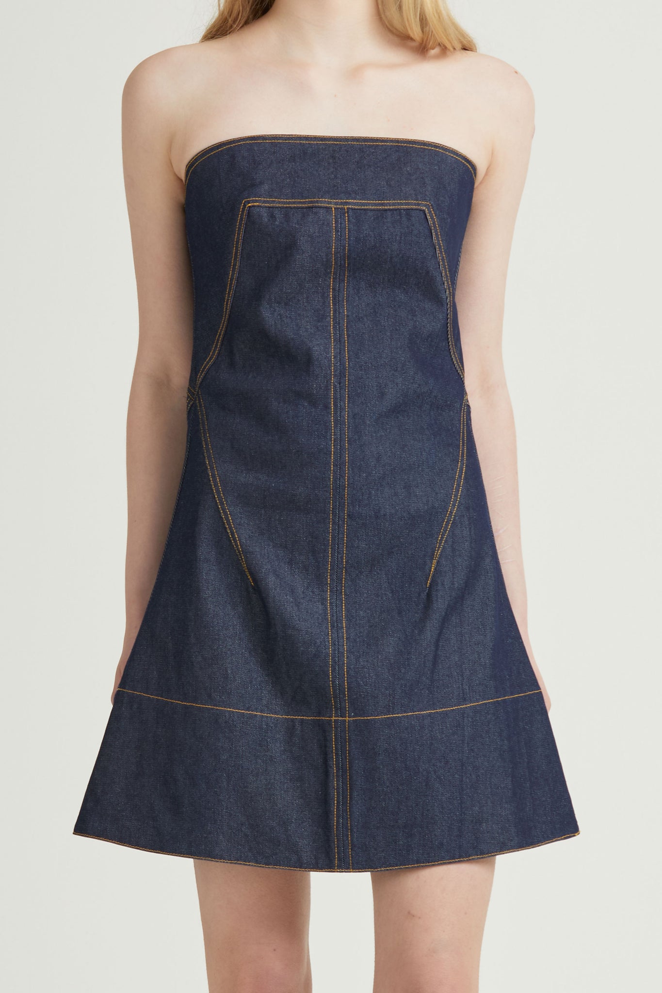 Denim Tulip Mini Dress