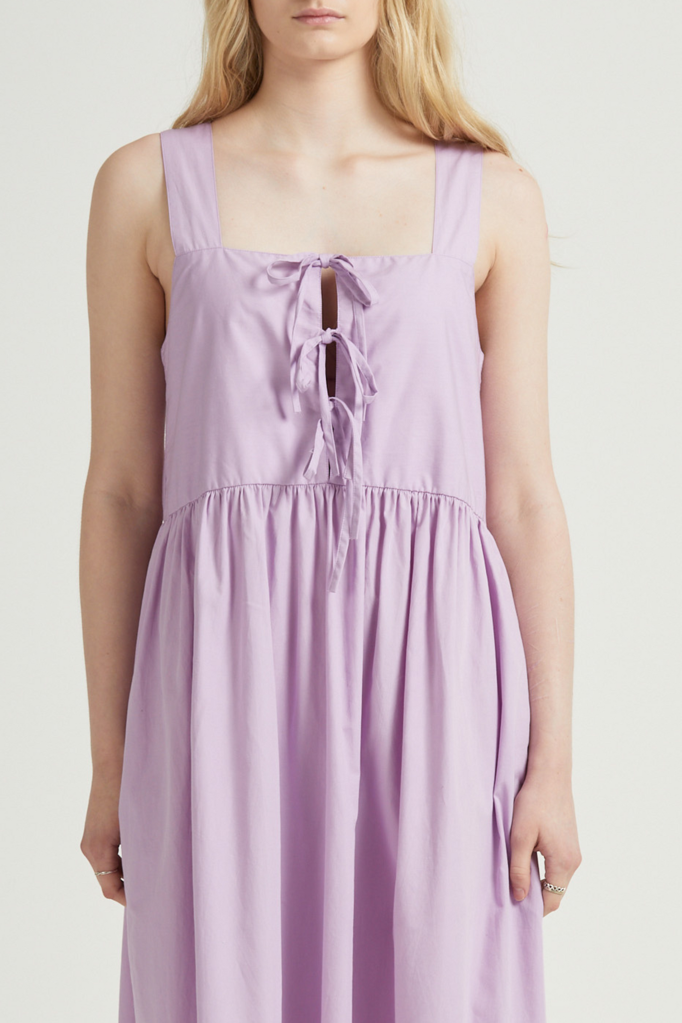 Poplin Tie Dress, Lotus