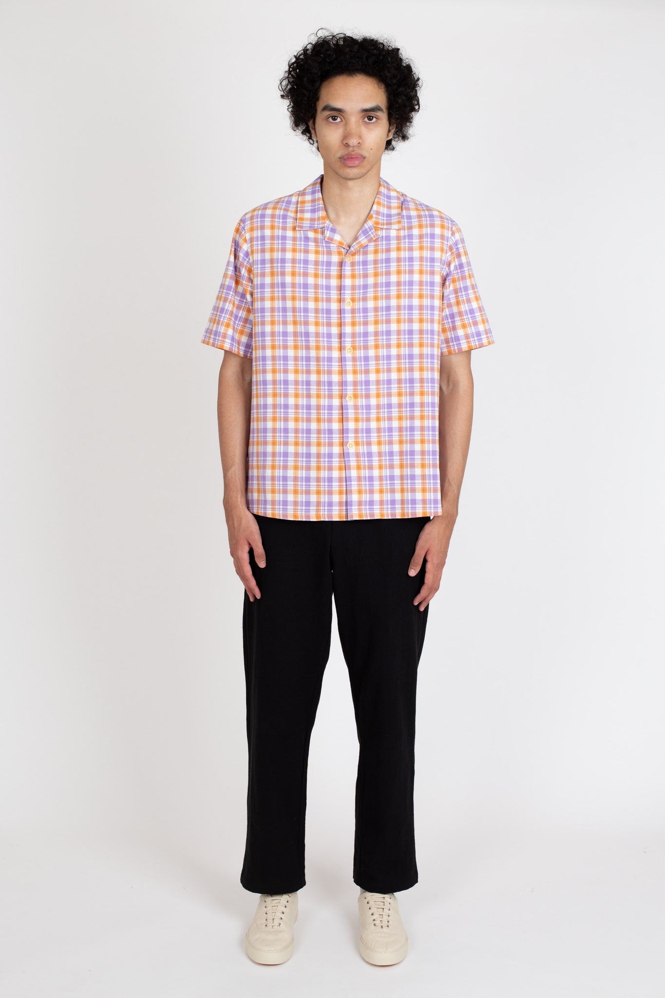 Mid West Short Sleeve, Purple Check