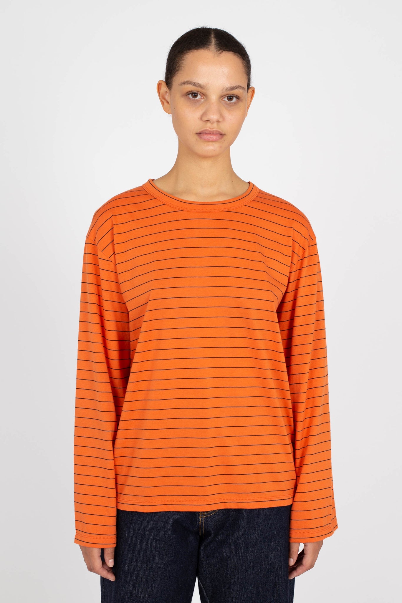 Big Sleeve Long Sleeve, Orange Stripe