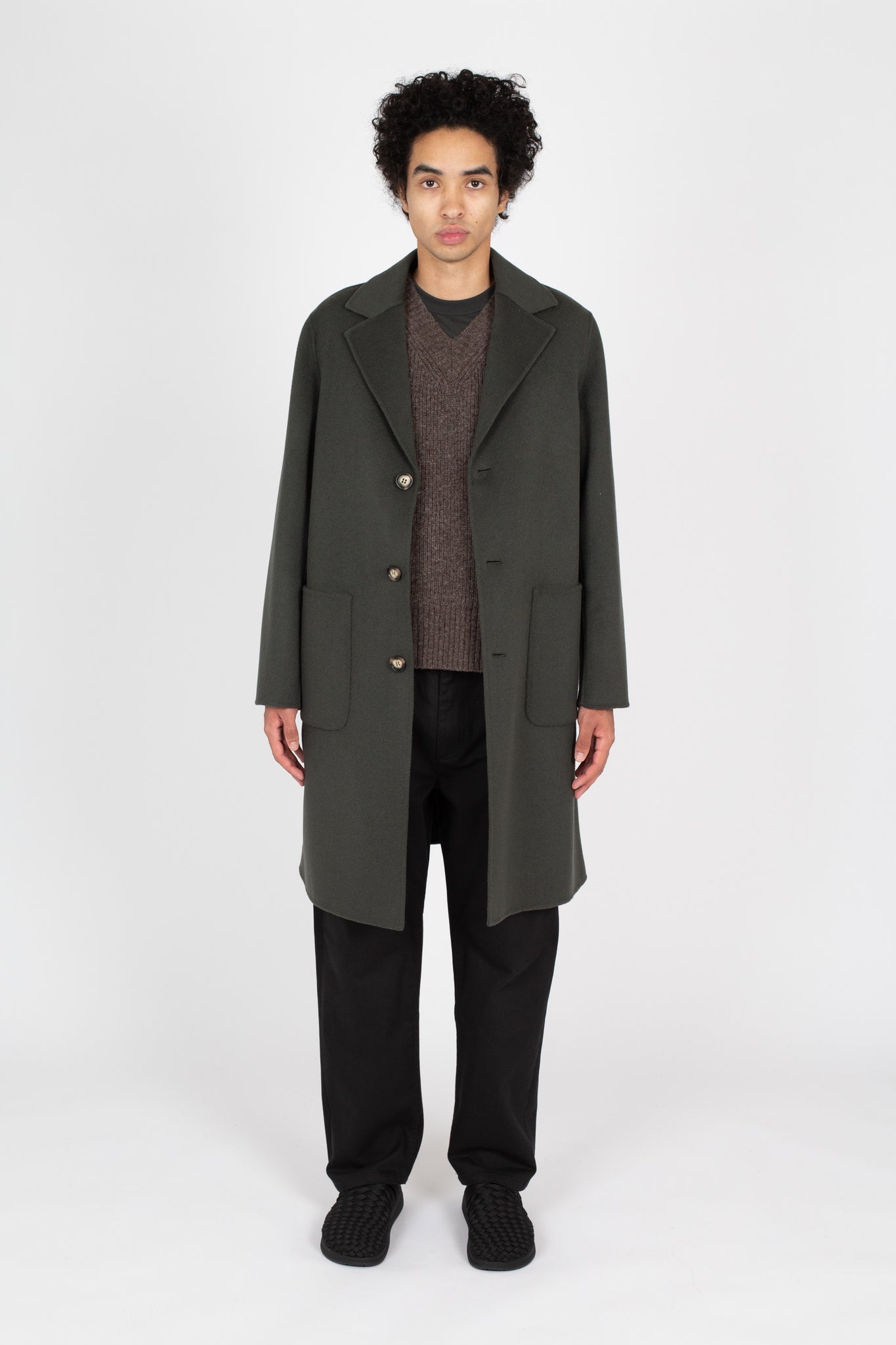 Men's Wool Overcoat, Peat