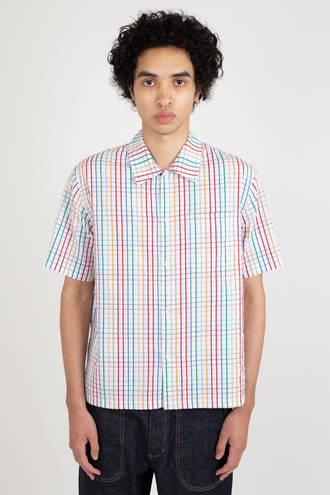 Box Shirt Short Sleeve, Multi Check