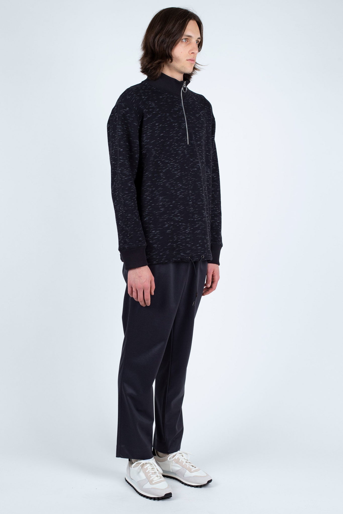 Zip Funnel Neck, Fleck